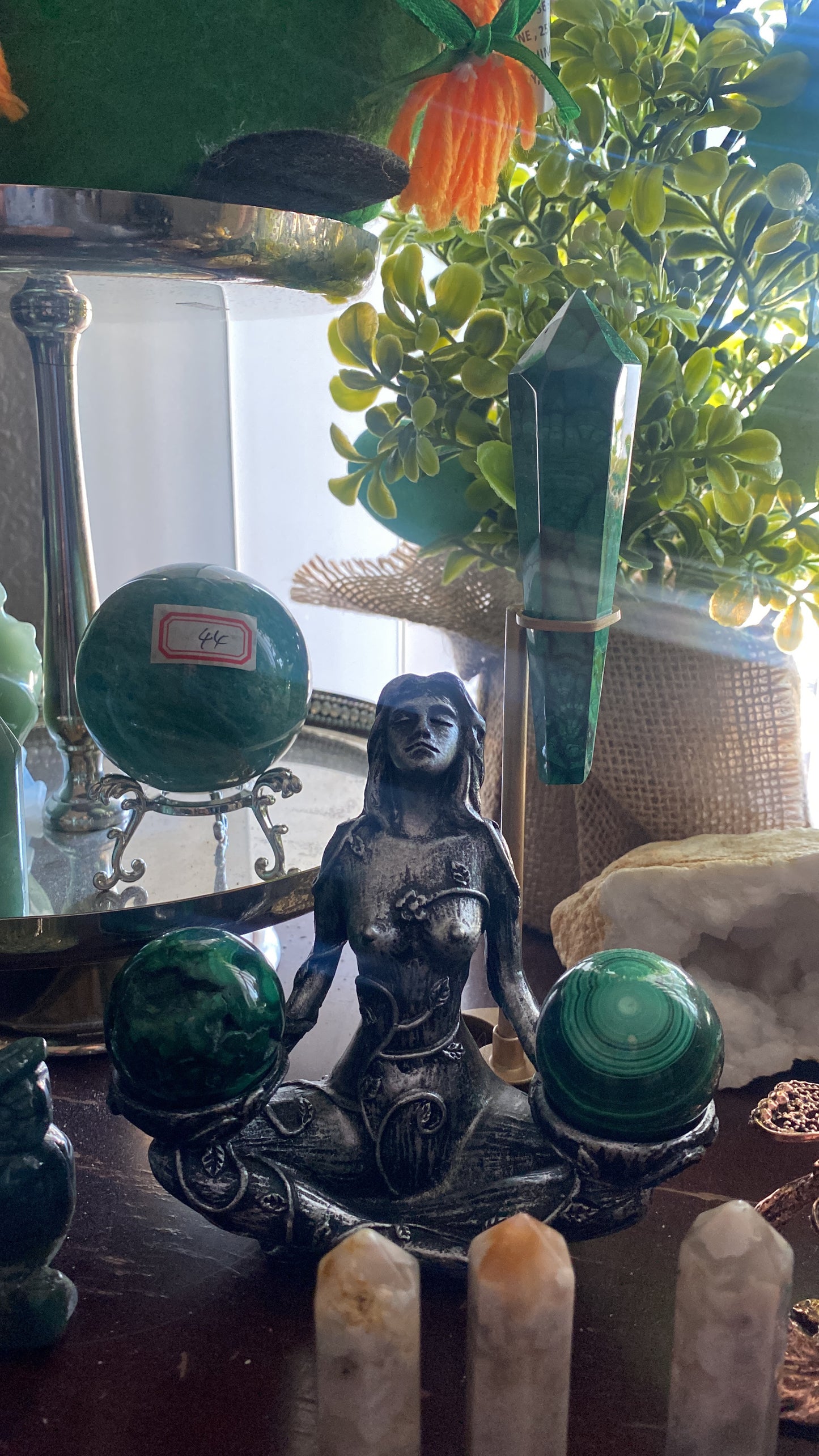 Malachite Wand and Holder