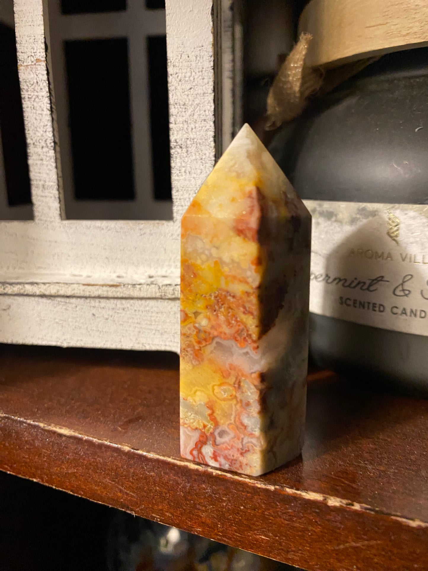 Mexican Crazy Lace Agate Small Tower