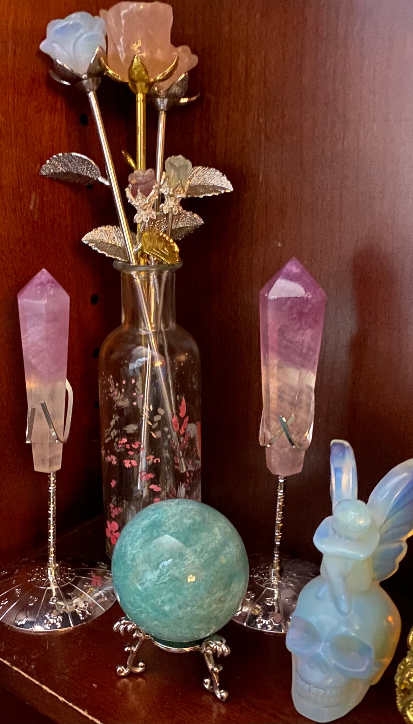 Opalite Angel Adorned Skull