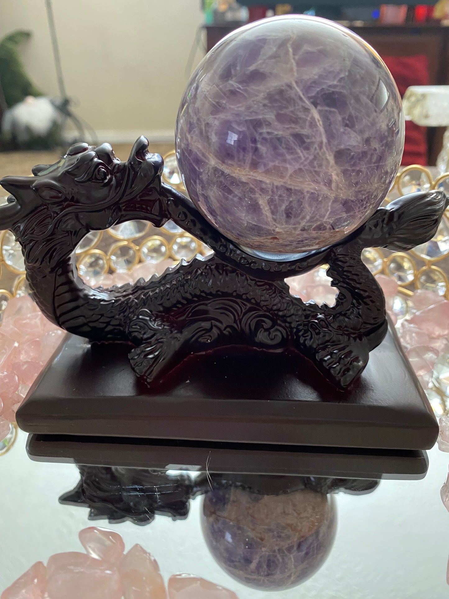 Chevron Amethyst Sphere Light Purple