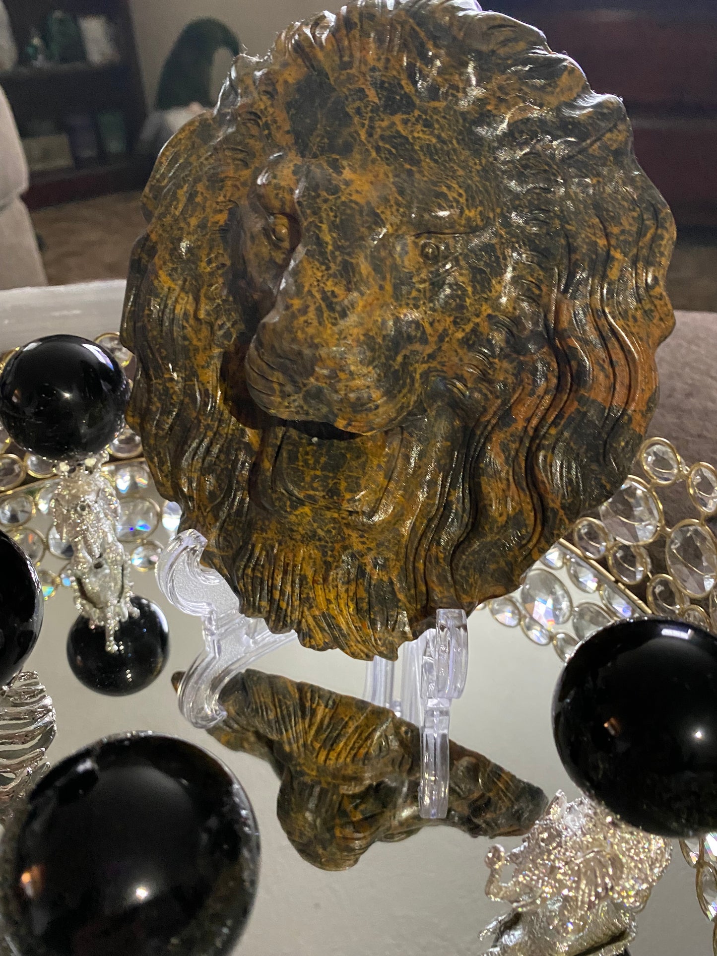 Lions Head Carving