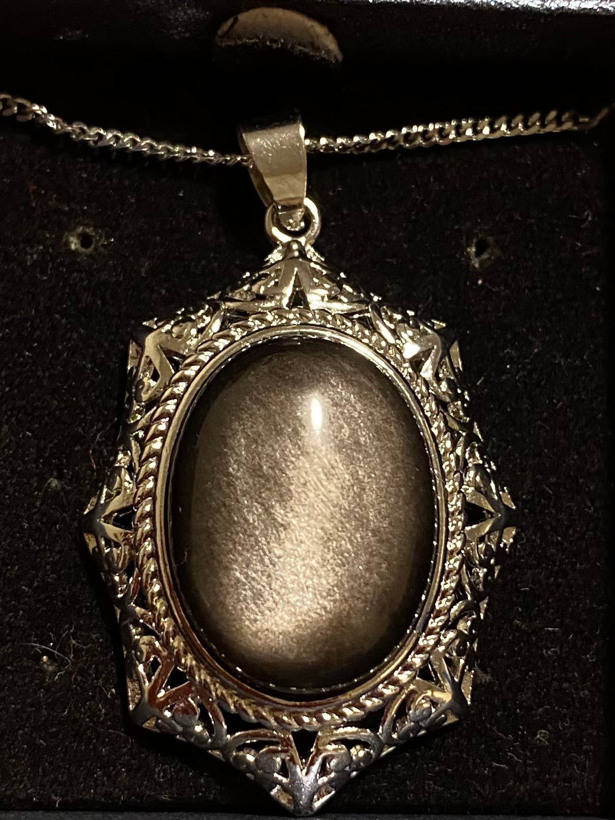 Silver Sheen Obsidian Necklace