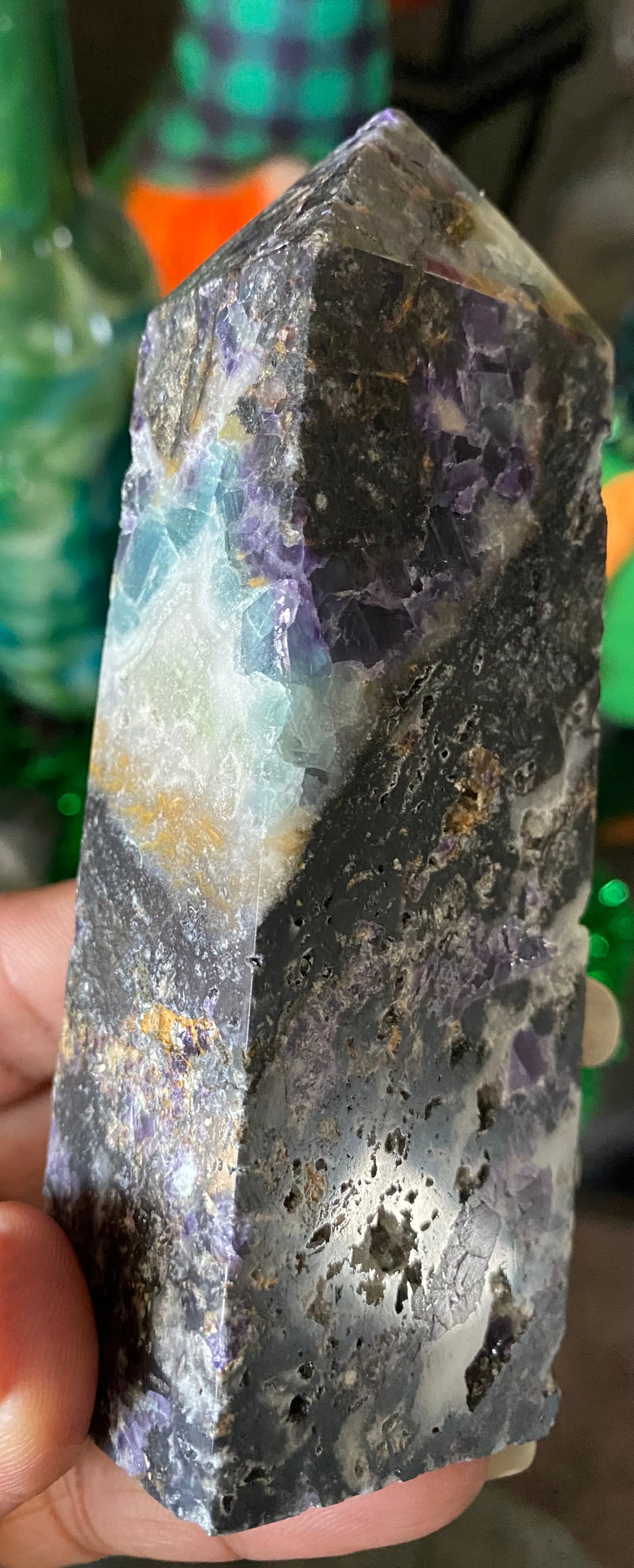 Fluorite in Mica Matrix Tower