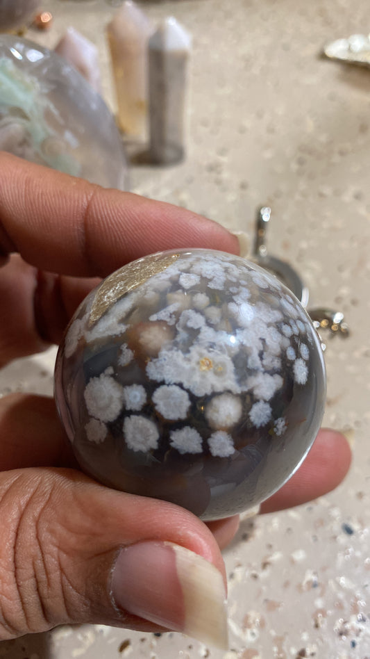 Blue Flower Agate Sphere