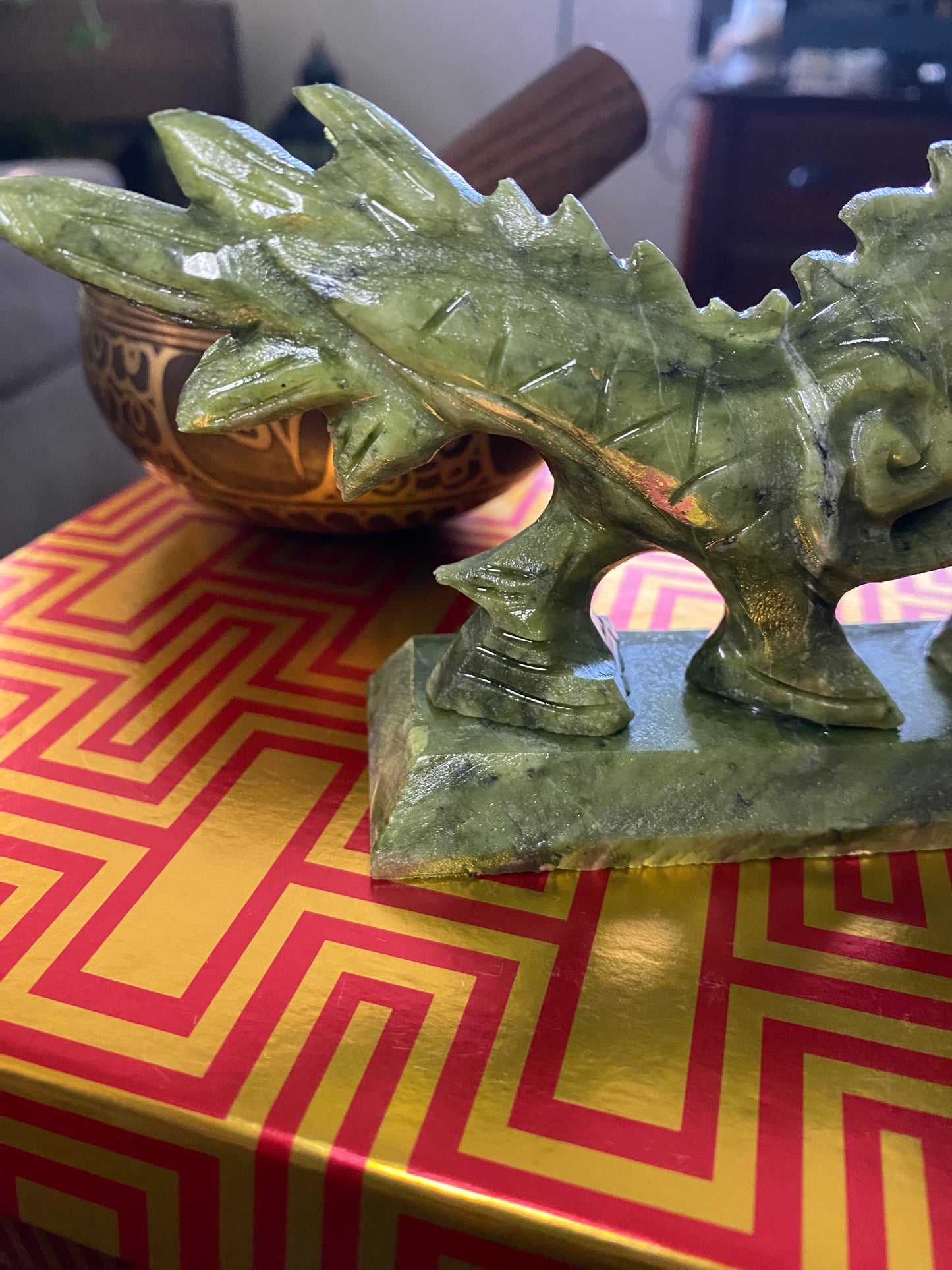 Nephrite Jade Dragon Carving