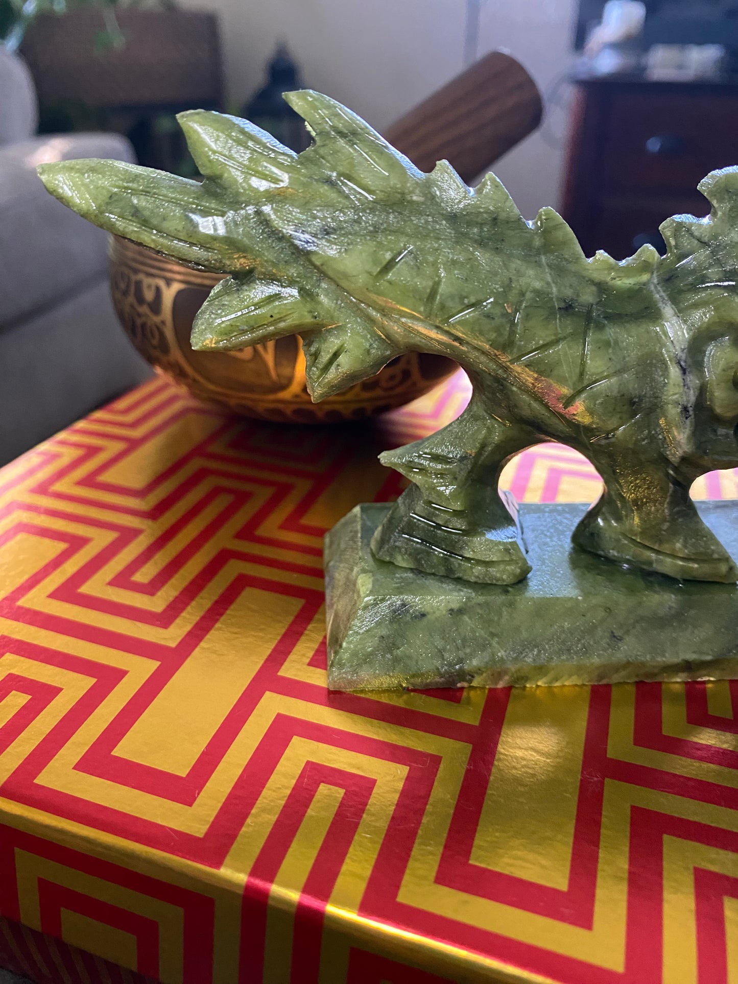 Nephrite Jade Dragon Carving