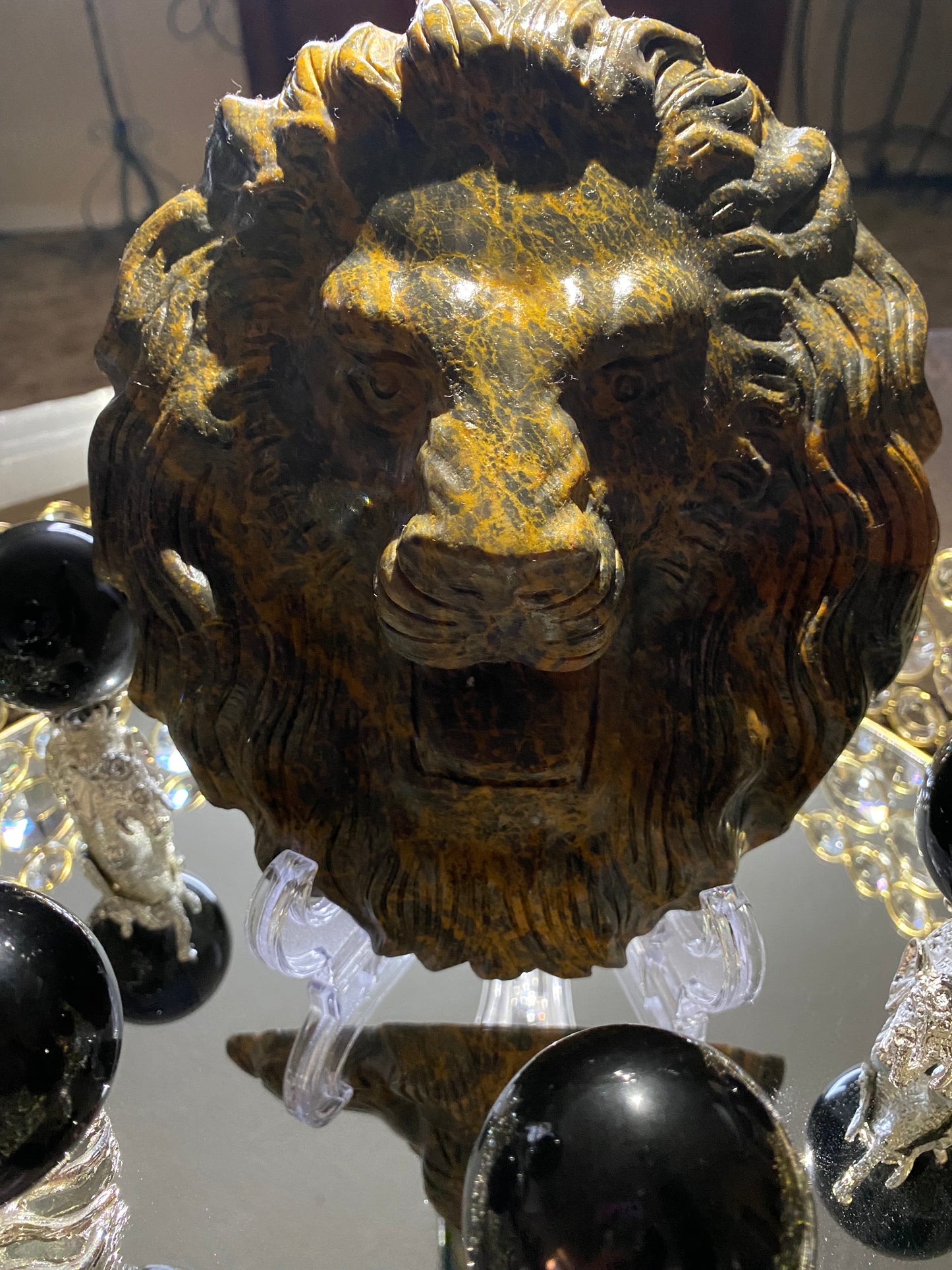 Lions Head Carving