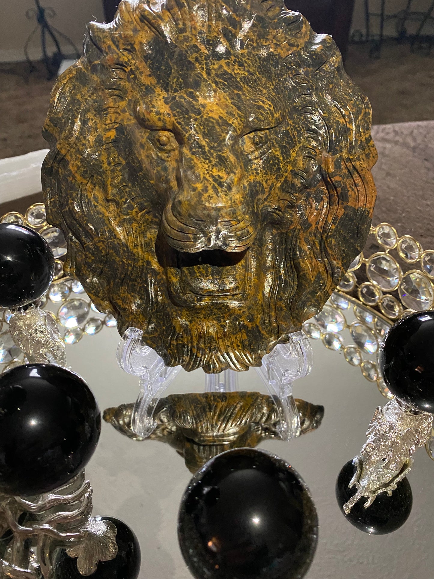 Lions Head Carving