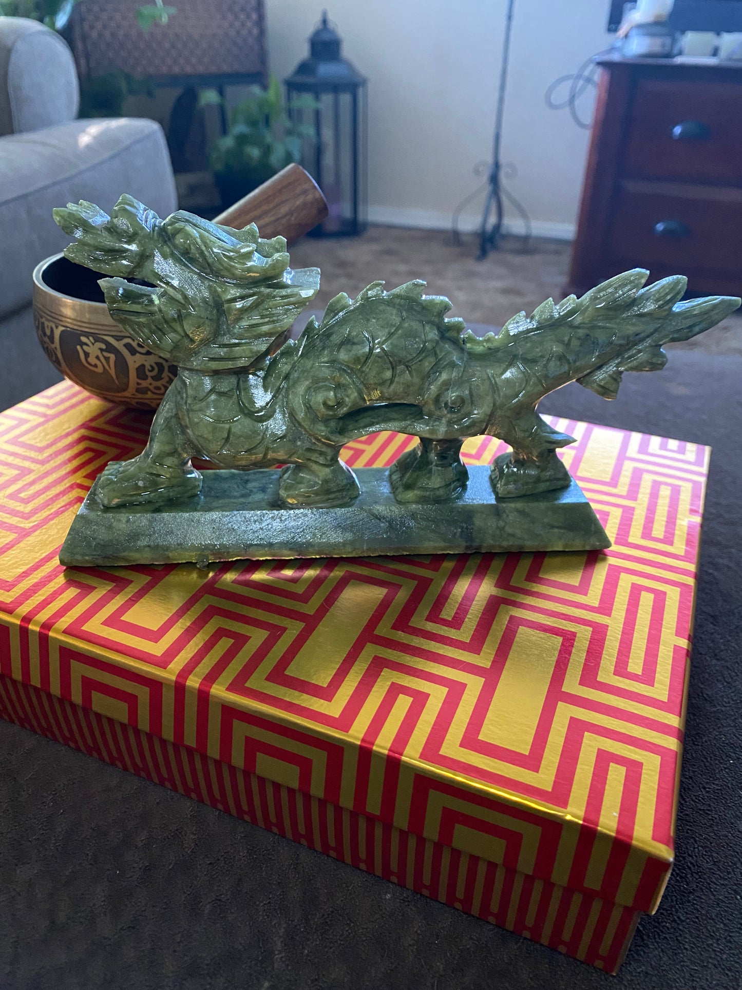 Nephrite Jade Dragon Carving