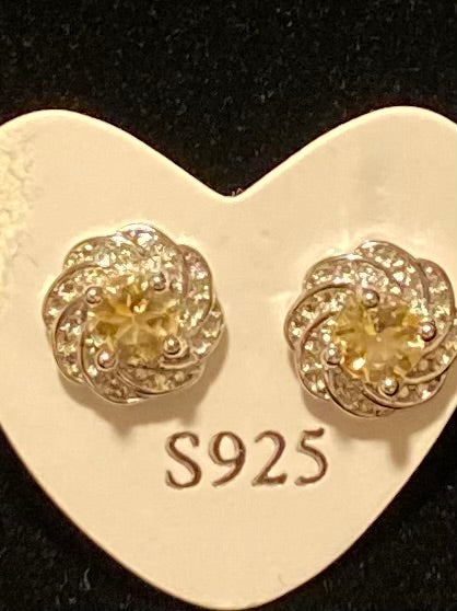 Citrine Square Cut Earrings