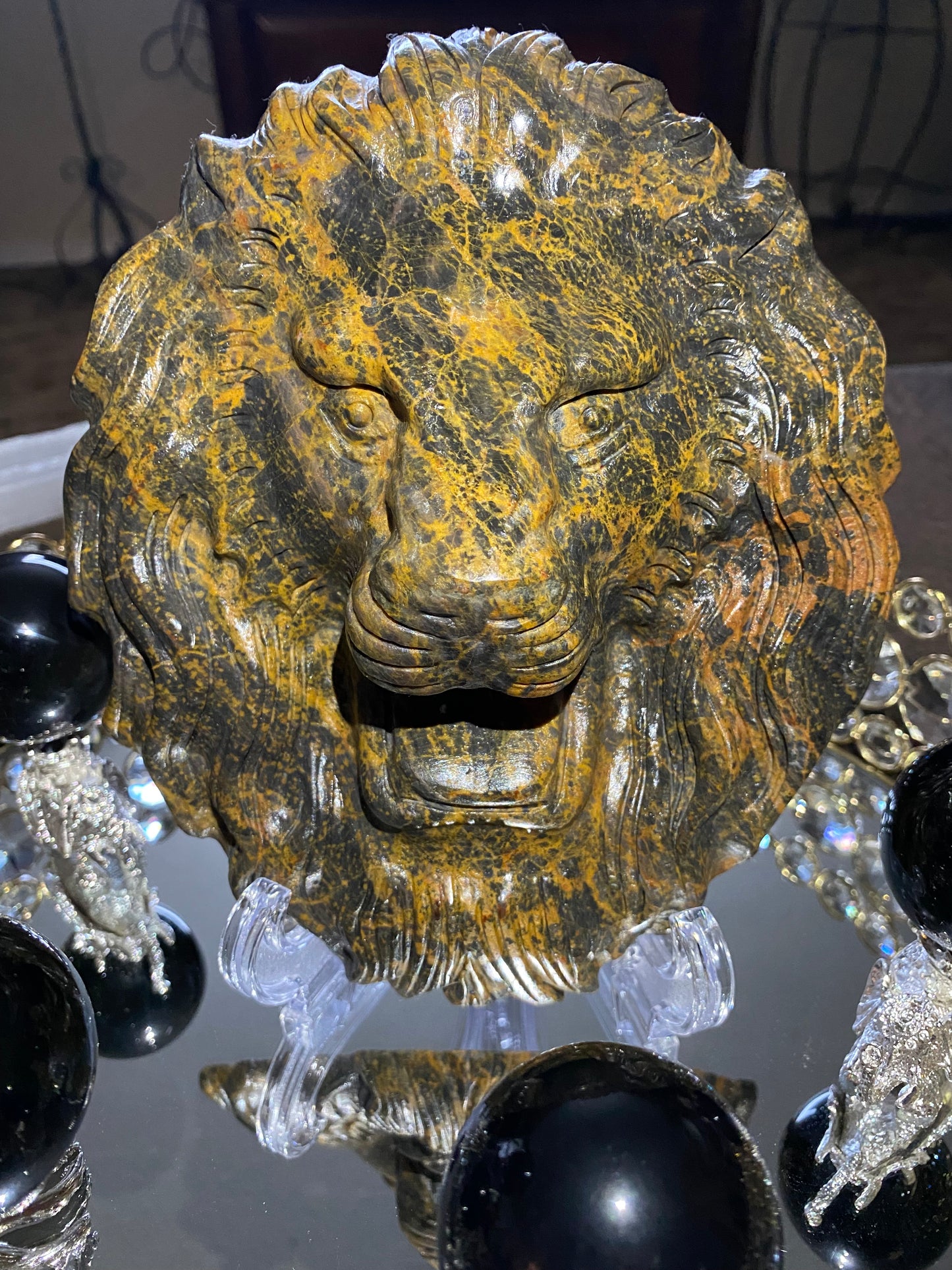 Lions Head Carving