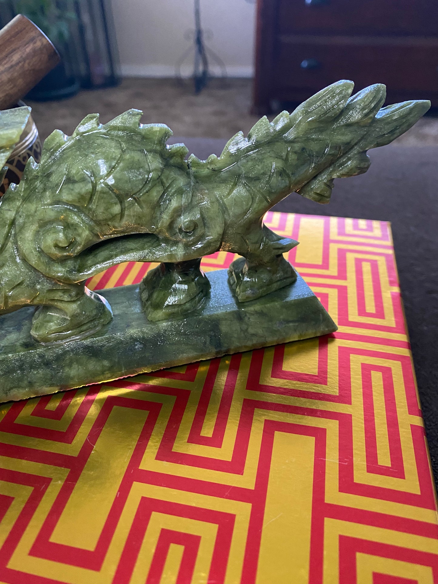 Nephrite Jade Dragon Carving