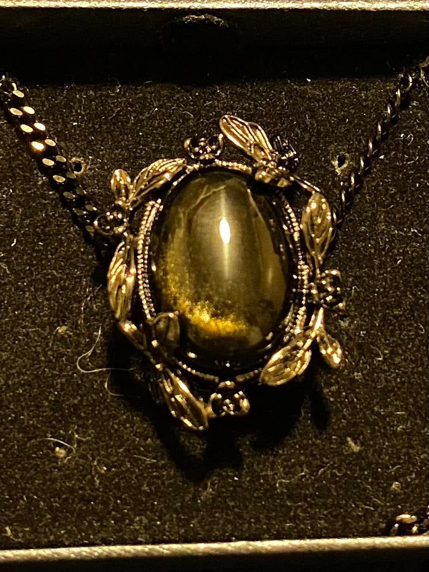 Gold Sheen Obsidian Pendant