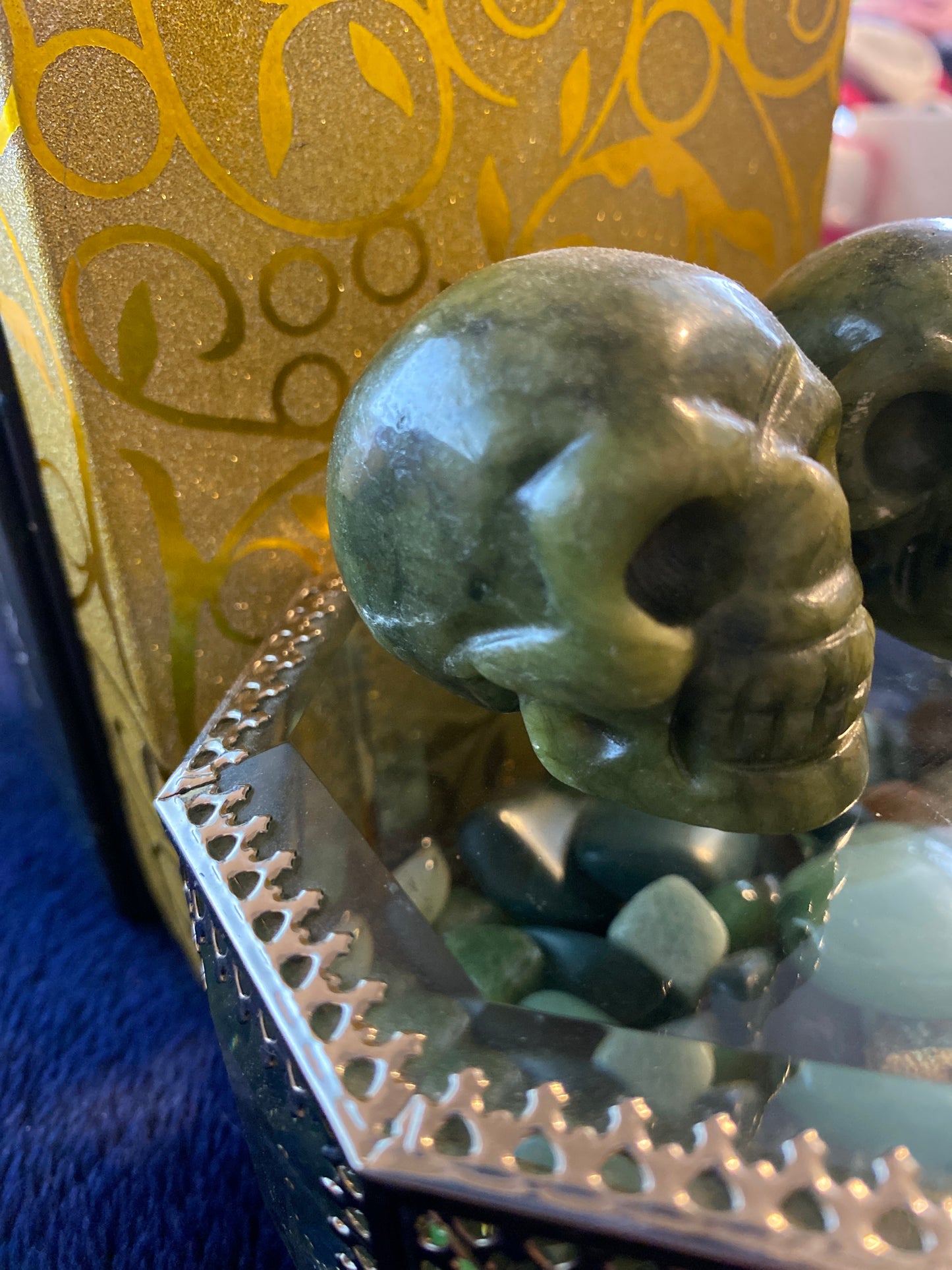 Serpentine Jade Skulls