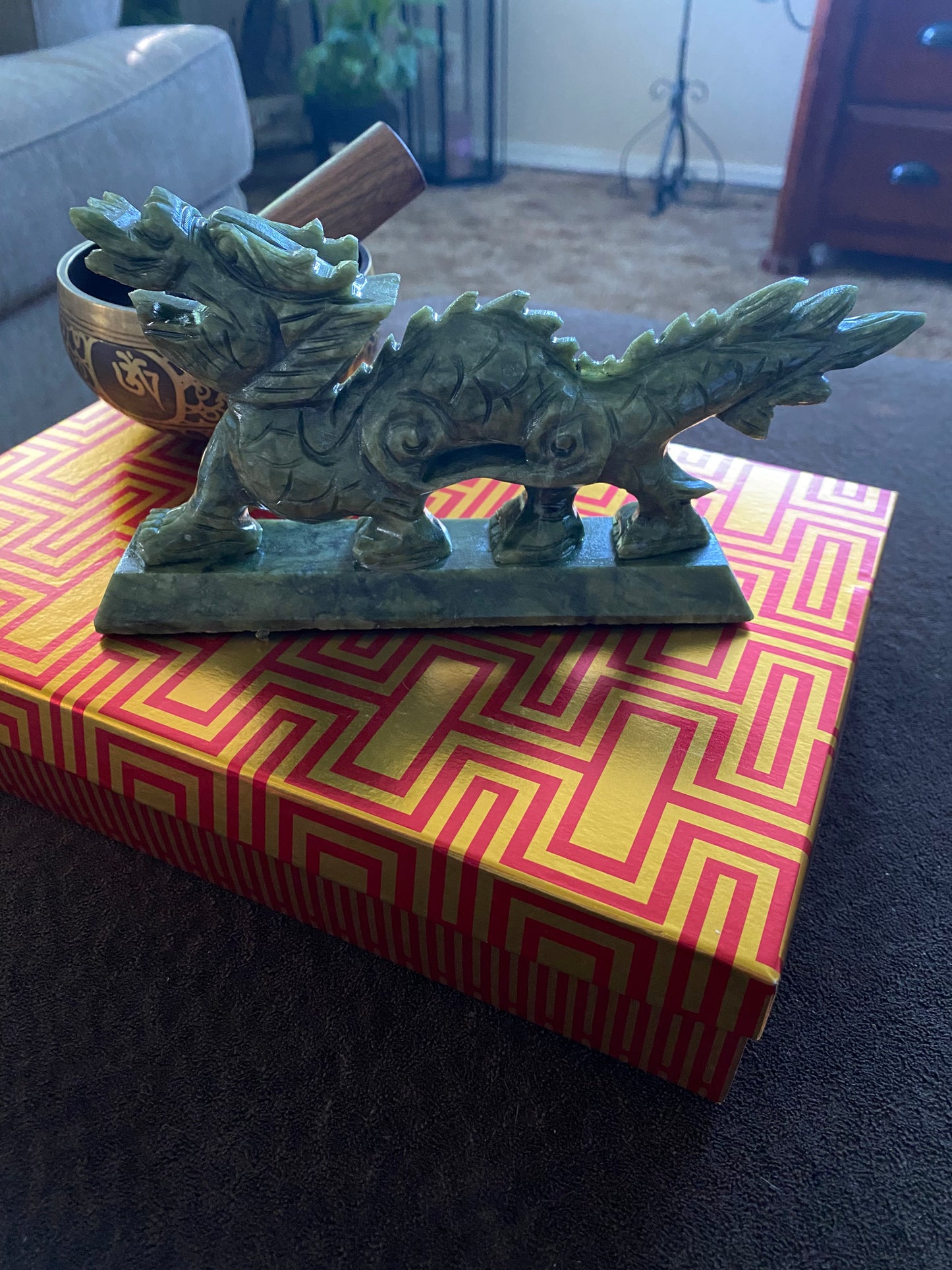 Nephrite Jade Dragon Carving