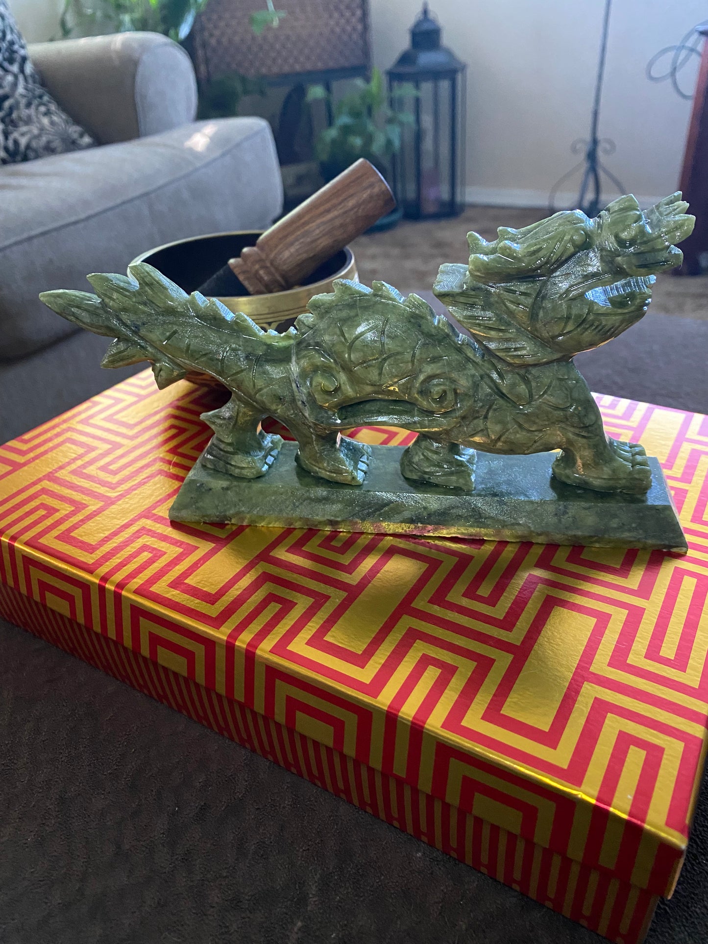 Nephrite Jade Dragon Carving