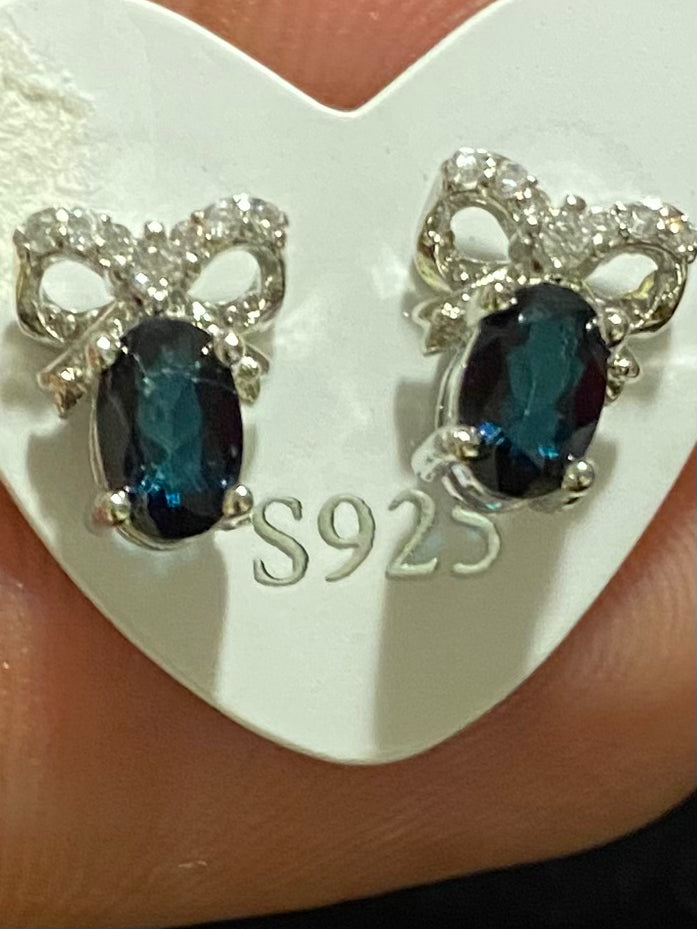 Blue Topaz Oval Cut Earrings